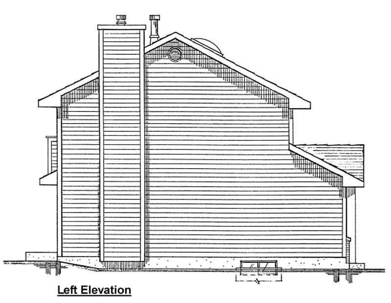 Home Plan Left Elevation of this 4-Bedroom,1949 Sq Ft Plan -177-1024