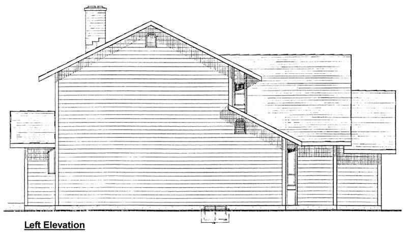 Home Plan Left Elevation of this 4-Bedroom,1660 Sq Ft Plan -177-1026