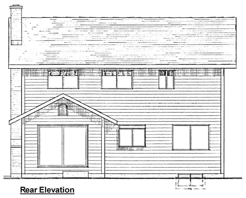 Home Plan Rear Elevation of this 4-Bedroom,1660 Sq Ft Plan -177-1026