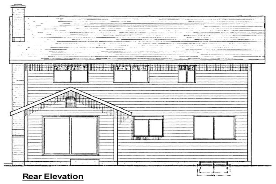 Home Plan Rear Elevation of this 4-Bedroom,1660 Sq Ft Plan -177-1026