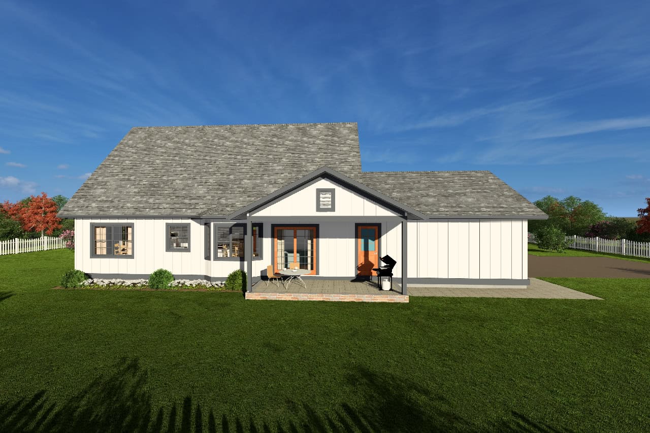 Rear View of this 3-Bedroom,2061 Sq Ft Plan -177-1031