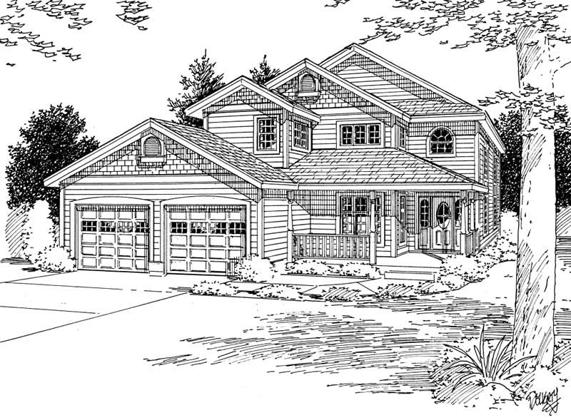 Home Plan Front Elevation of this 3-Bedroom,1858 Sq Ft Plan -177-1033