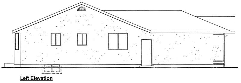 Home Plan Left Elevation of this 3-Bedroom,1565 Sq Ft Plan -177-1034