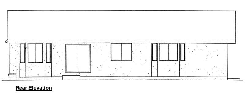 Home Plan Rear Elevation of this 3-Bedroom,1565 Sq Ft Plan -177-1034
