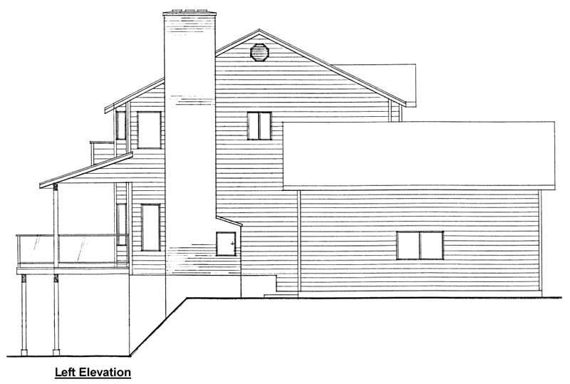 Home Plan Left Elevation of this 3-Bedroom,2008 Sq Ft Plan -177-1037