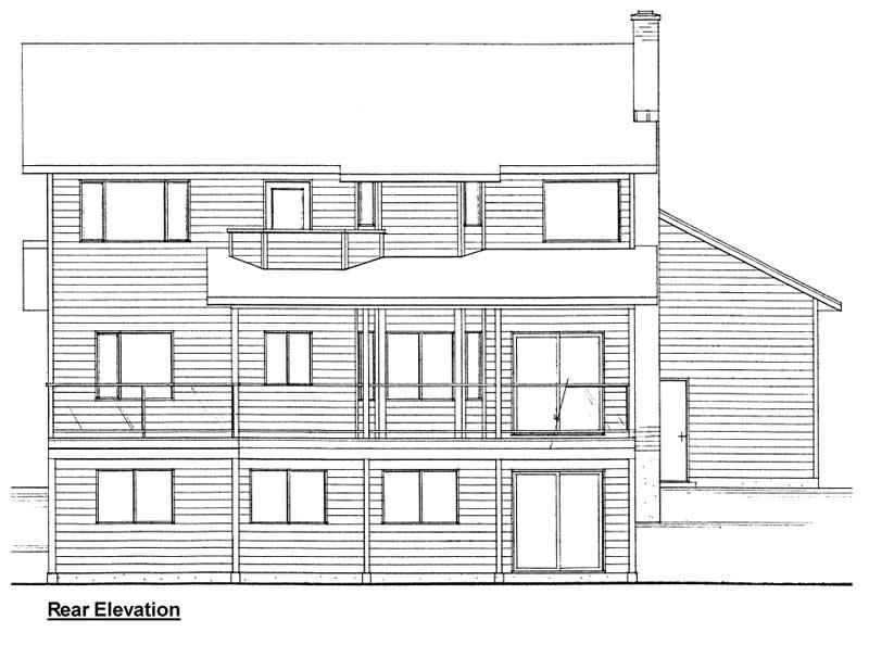 Home Plan Rear Elevation of this 3-Bedroom,2008 Sq Ft Plan -177-1037