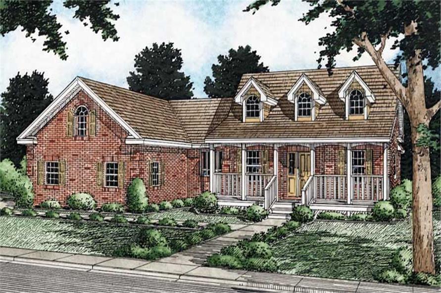 3-Bedroom, 1734 Sq Ft Cape Cod House Plan - 177-1038 - Front Exterior