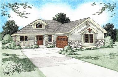 3-Bedroom, 1546 Sq Ft Bungalow House Plan - 177-1039 - Front Exterior