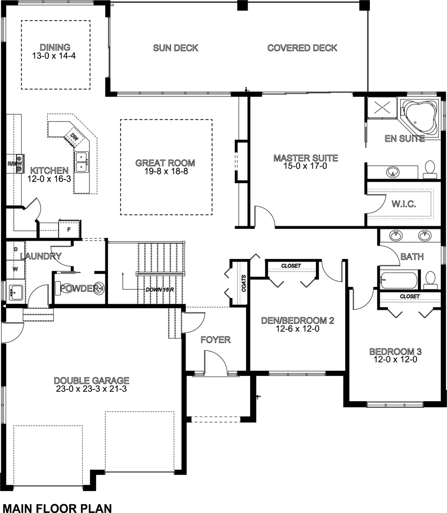 Floor Plan First Story of Mediterranean Plan #177-1042