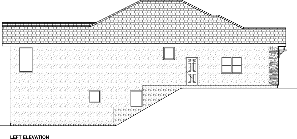 Home Plan Left Elevation of this 3-Bedroom,4290 Sq Ft Plan -177-1042