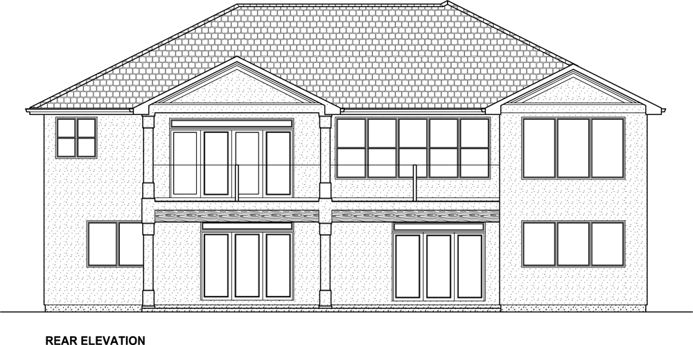 Home Plan Rear Elevation of this 3-Bedroom,4290 Sq Ft Plan -177-1042