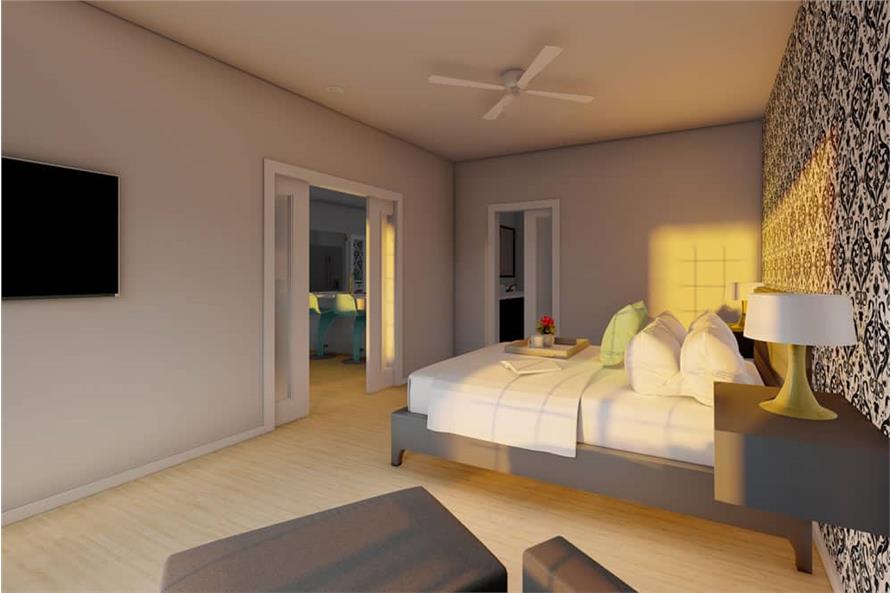 177-1056: Home Plan Rendering-Master Bedroom
