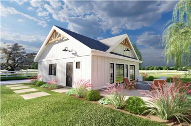1-Bedroom, 1024 Sq Ft Small House - Plan #177-1056 - Main Exterior