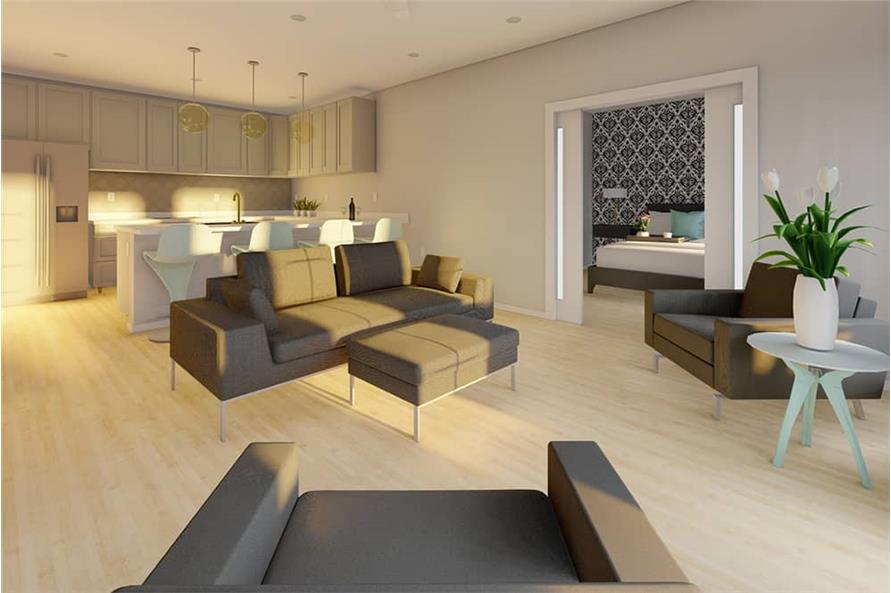 177-1058: Home Plan 3D Image-Living Room