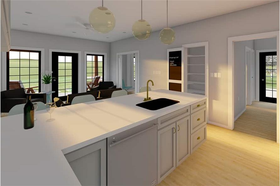 177-1058: Home Plan 3D Image-Kitchen: Breakfast Nook