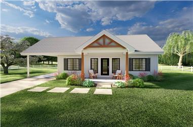 2-Bedroom, 1064 Sq Ft Farmhouse House Plan - 177-1059 - Front Exterior