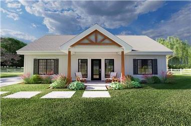 2-Bedroom, 1232 Sq Ft Farmhouse House Plan - 177-1060 - Front Exterior