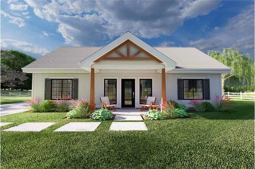 2-Bedroom, 1232 Sq Ft Farmhouse House Plan - 177-1060 - Front Exterior