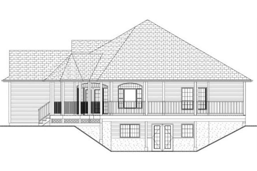 Home Plan Rear Elevation of this 3-Bedroom,1597 Sq Ft Plan -177-1061