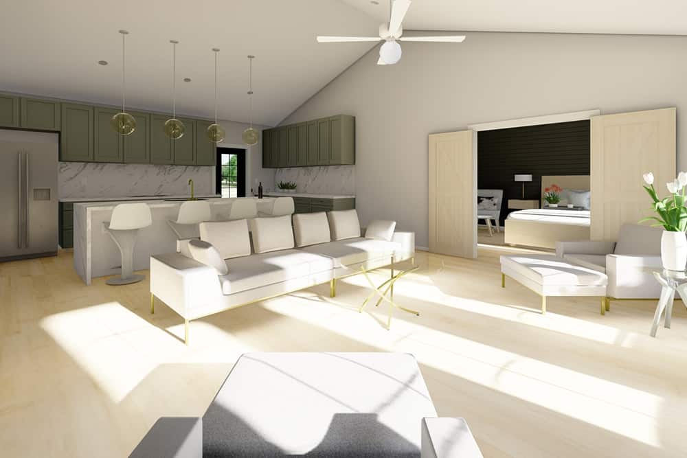 Living Room of this 2-Bedroom,1232 Sq Ft Plan -177-1063