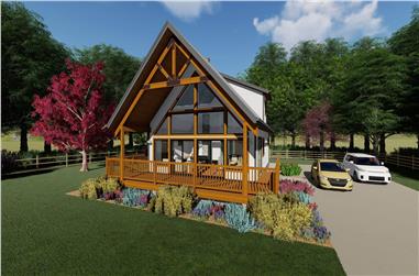 2-Bedroom, 1037 Sq Ft A Frame Home Plan - 177-1073 - Main Exterior
