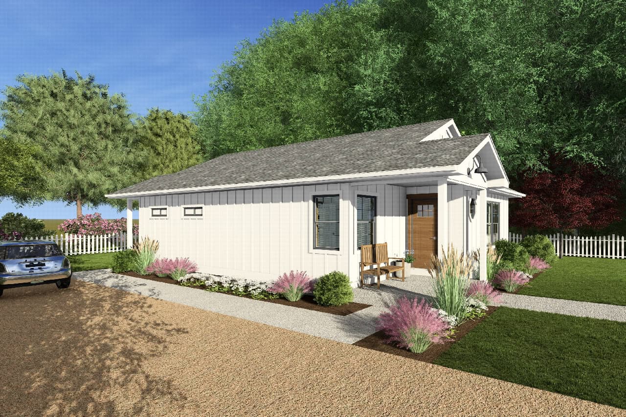 Left Side View of this 2-Bedroom,951 Sq Ft Plan -177-1077