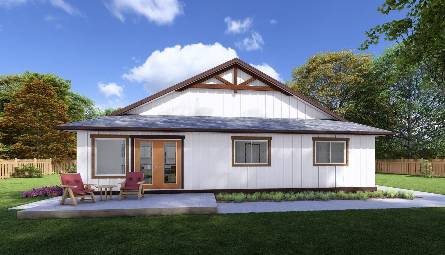 Rear View of this 3-Bedroom,1531 Sq Ft Plan -177-1078