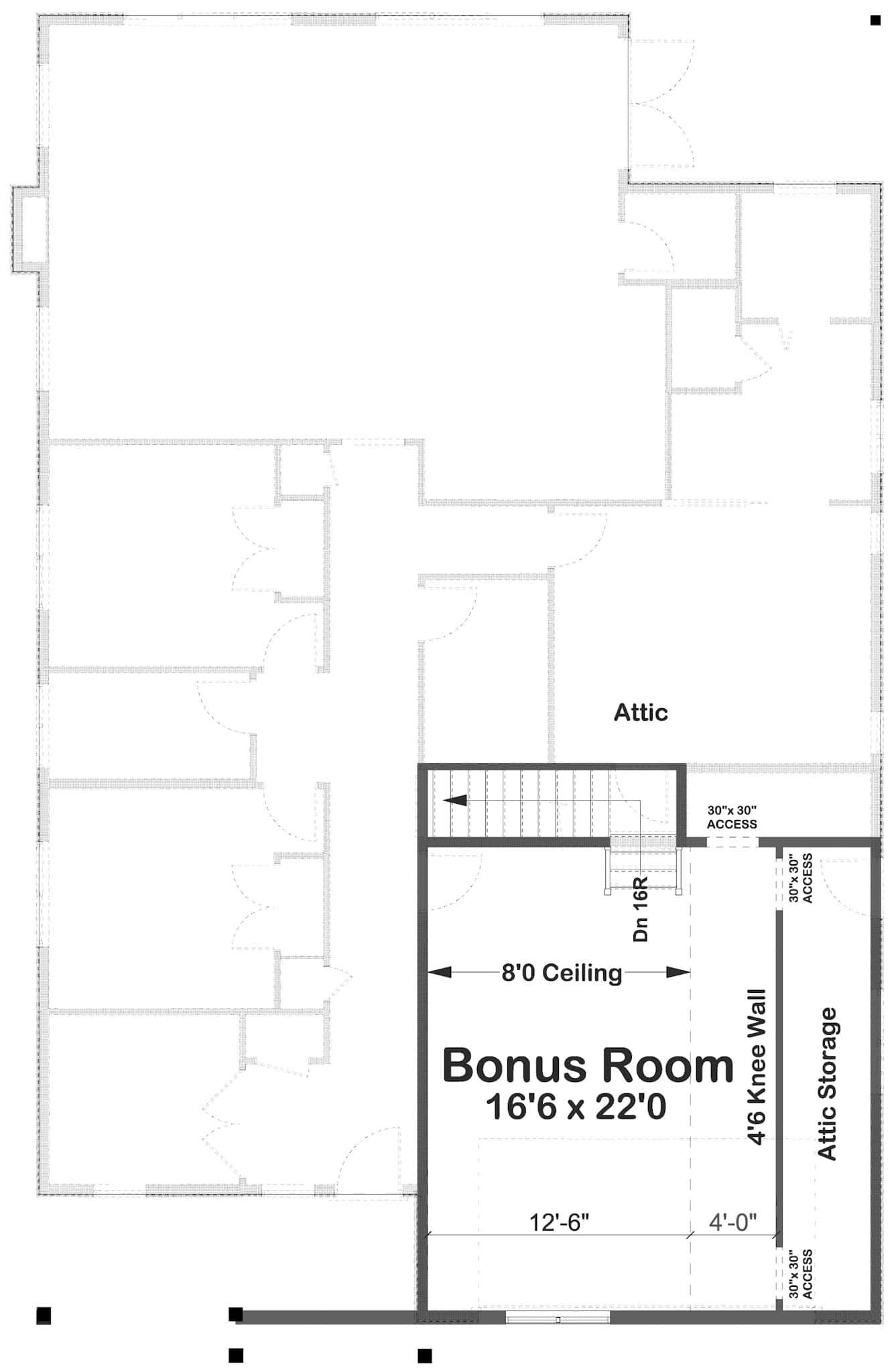 Bonus Room of Modern Farmhouse Plan #177-1079