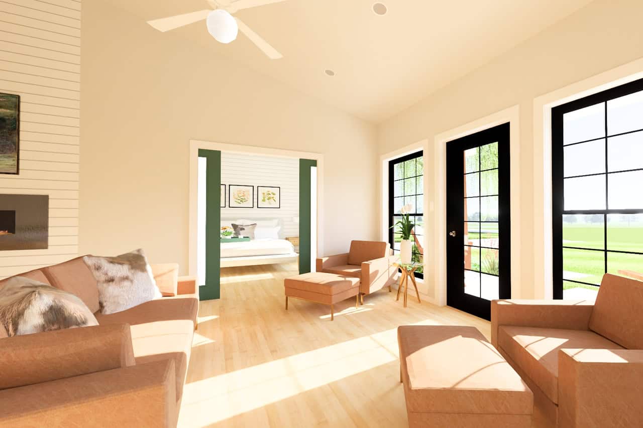 Living Room of this 3-Bedroom,1360 Sq Ft Plan -177-1081
