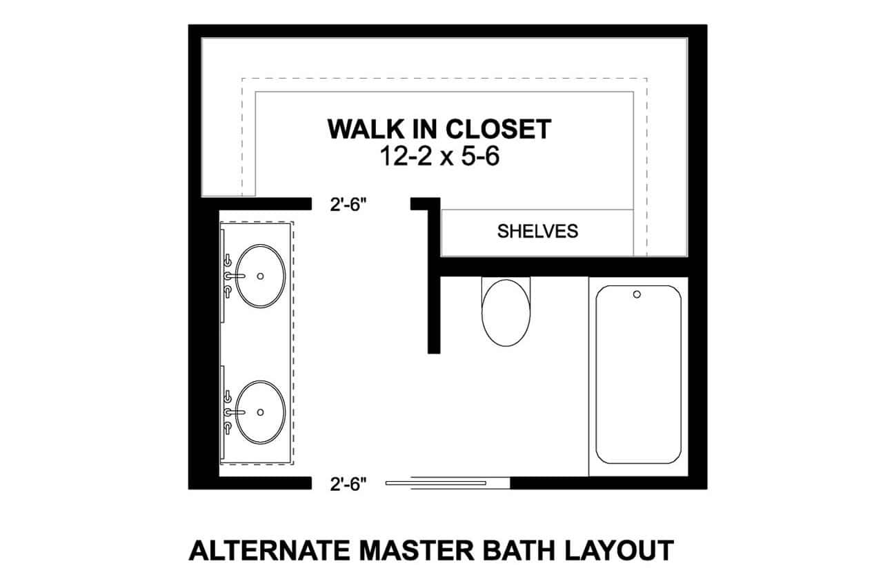 Alternative Bathroom Plan #177-1082