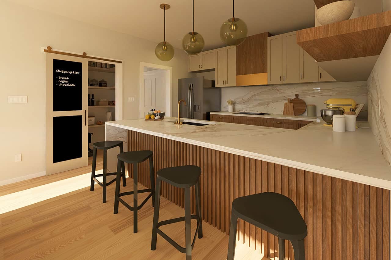 Kitchen: Breakfast Bar of this 2-Bedroom,988 Sq Ft Plan -177-1083