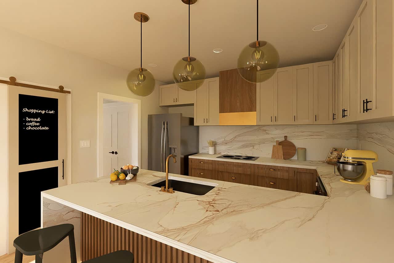 Kitchen: Breakfast Bar of this 2-Bedroom,988 Sq Ft Plan -177-1083