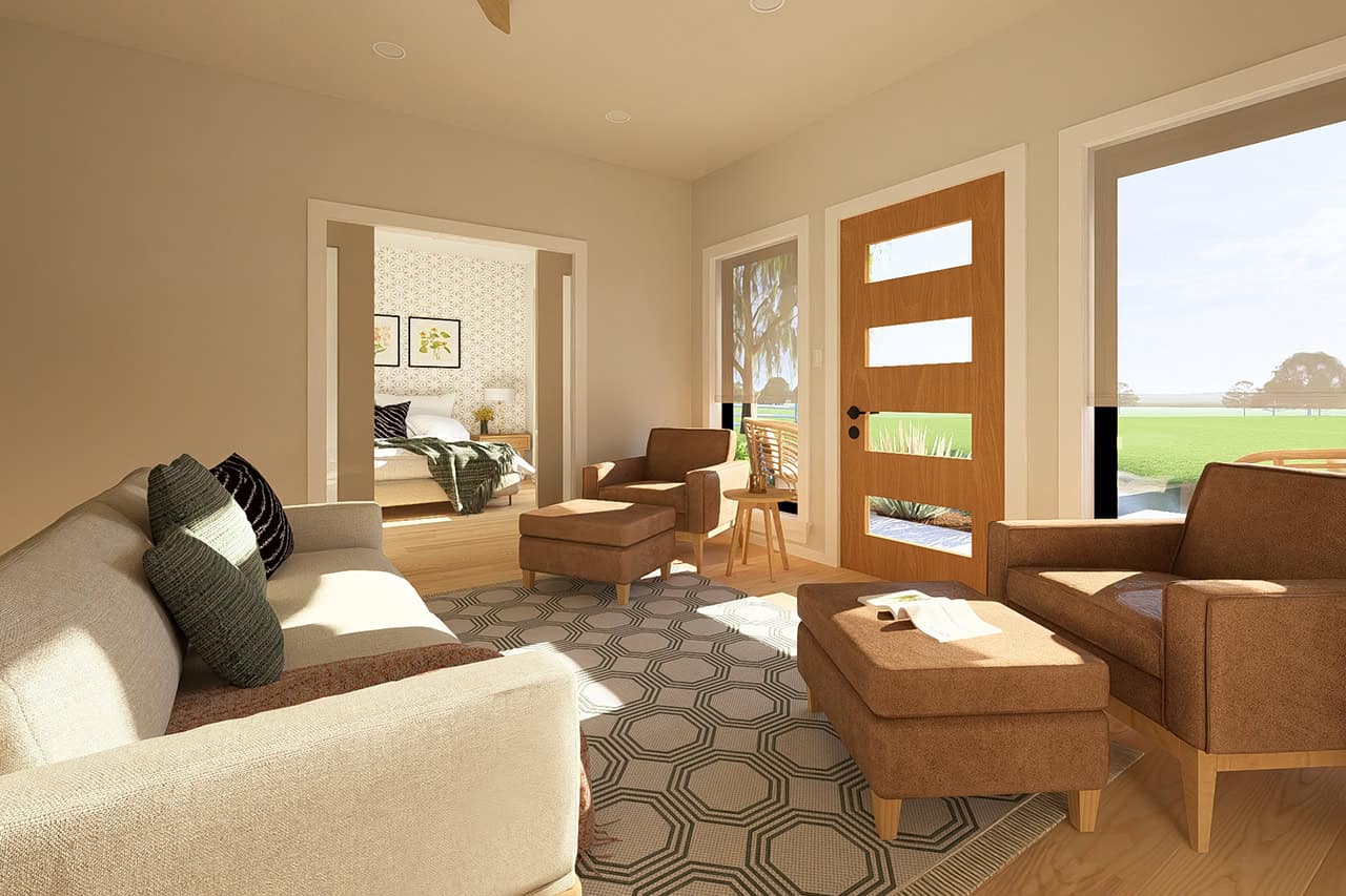 Living Room of this 2-Bedroom,988 Sq Ft Plan -177-1083