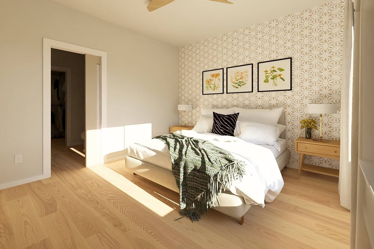 Master Bedroom of this 2-Bedroom,988 Sq Ft Plan -177-1083