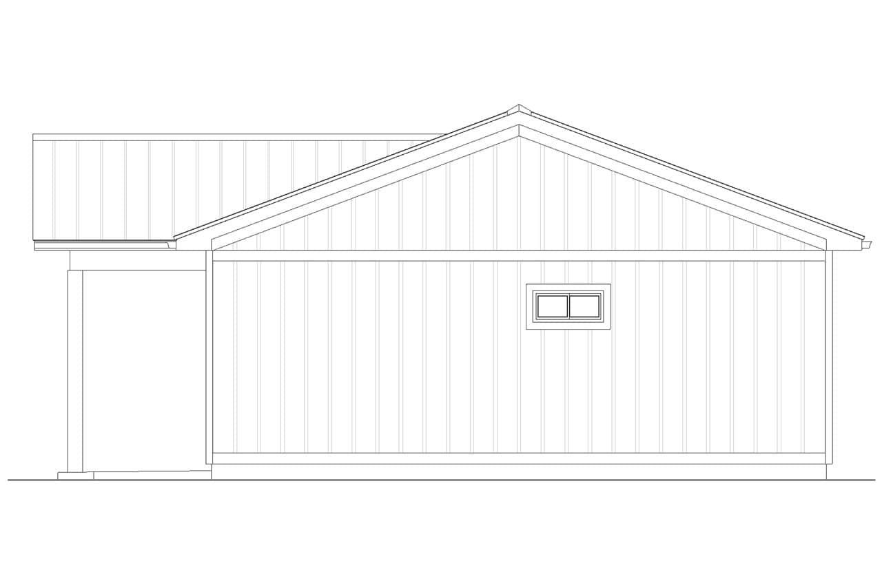 Home Plan Right Elevation of this 2-Bedroom,988 Sq Ft Plan -177-1083