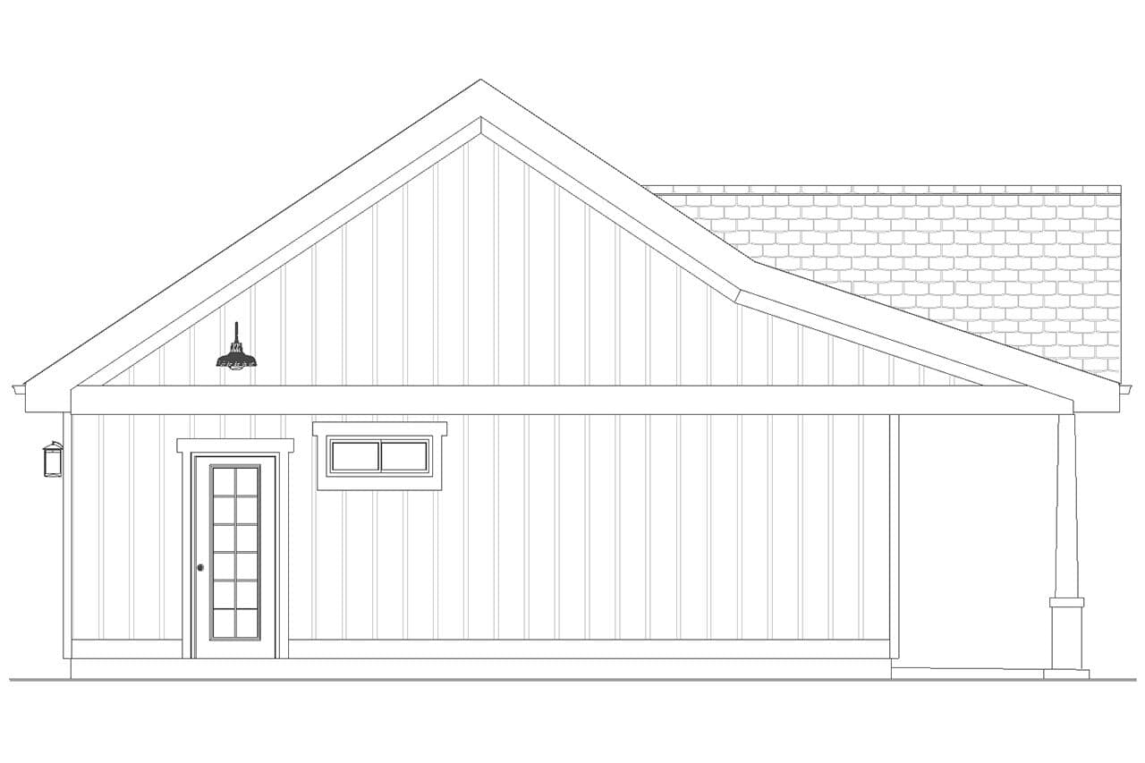 Home Plan Left Elevation of this 2-Bedroom,1188 Sq Ft Plan -177-1084