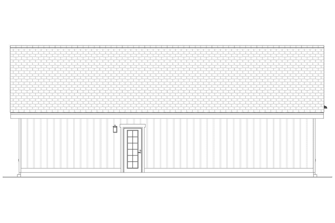 Home Plan Rear Elevation of this 2-Bedroom,1188 Sq Ft Plan -177-1084
