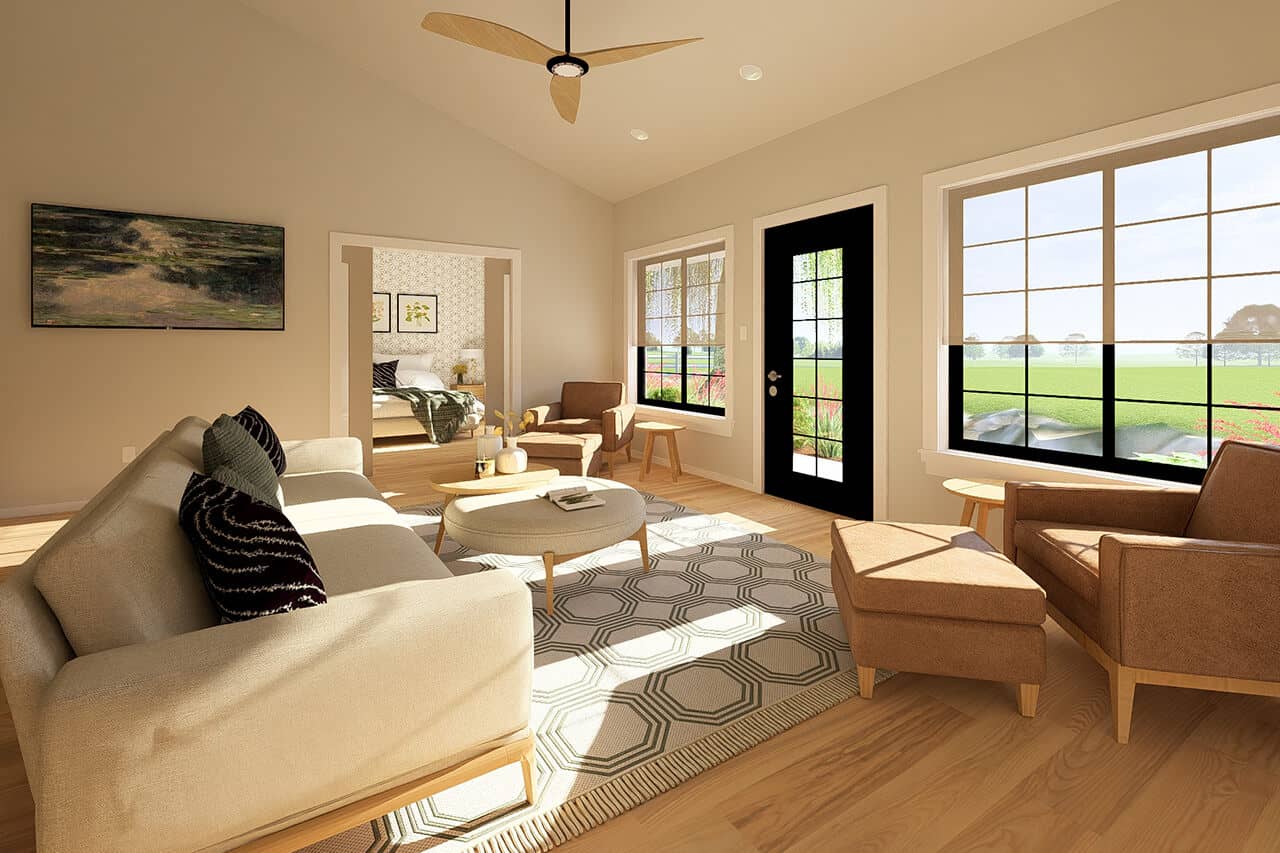 Living Room of this 2-Bedroom,1188 Sq Ft Plan -177-1084
