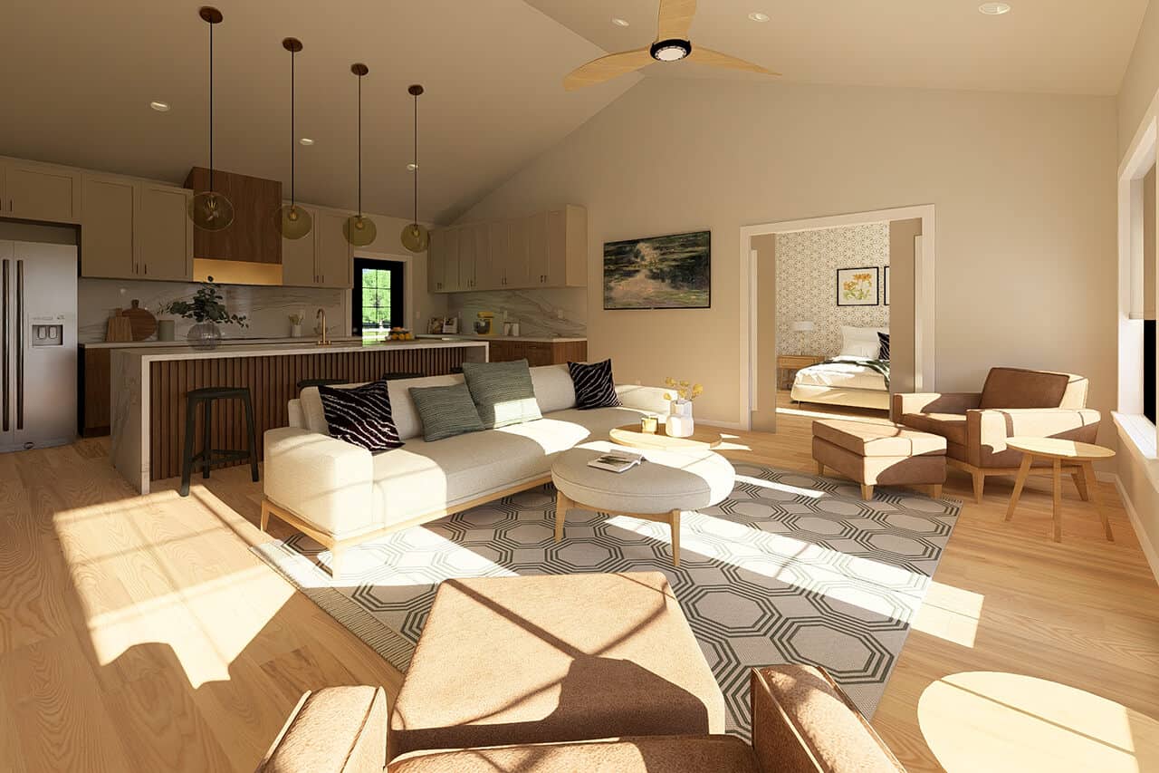 Living Room of this 2-Bedroom,1188 Sq Ft Plan -177-1084