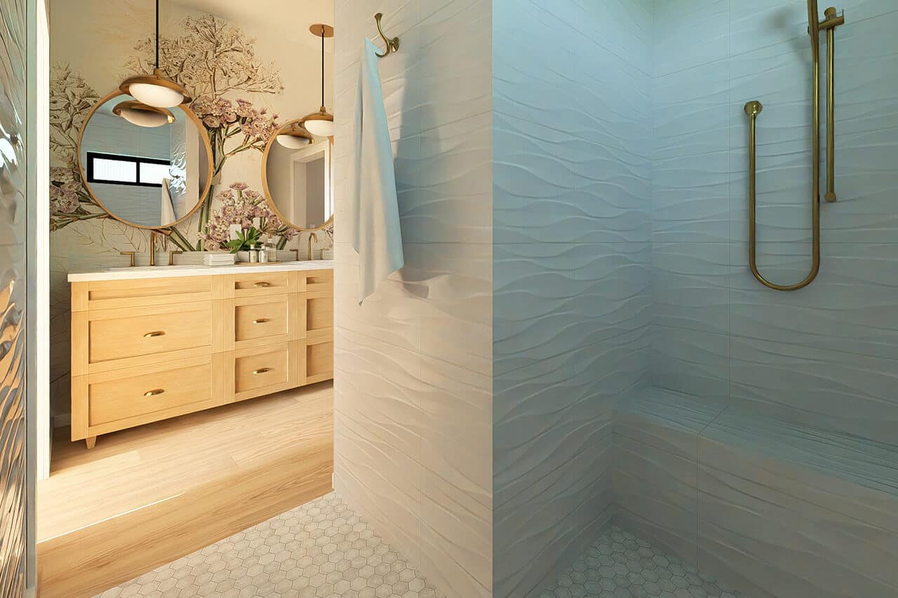 Master Bathroom: Shower of this 2-Bedroom,1188 Sq Ft Plan -177-1084