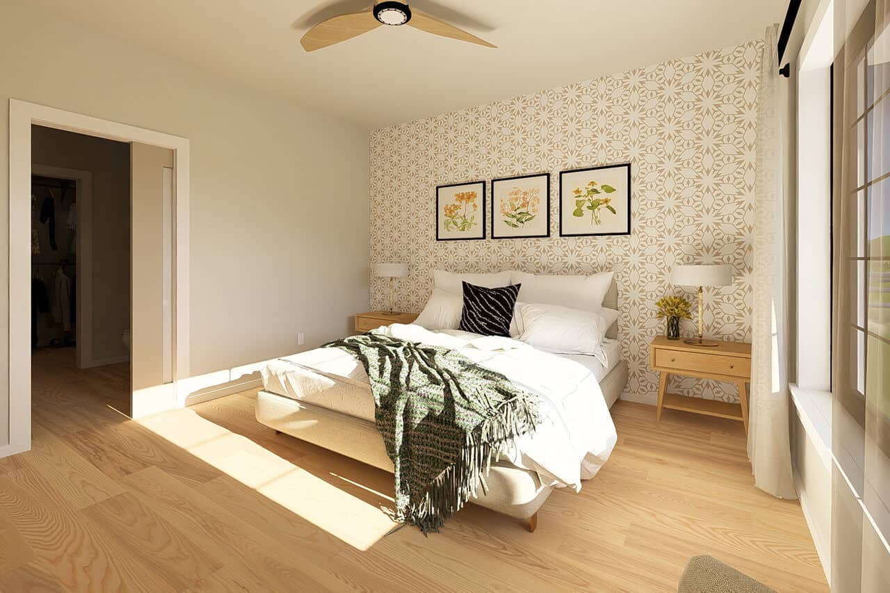 Master Bedroom of this 2-Bedroom,1188 Sq Ft Plan -177-1084