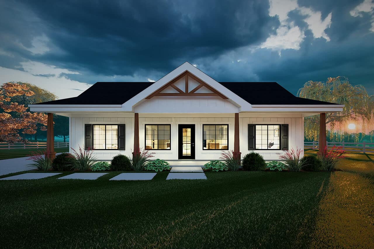 Home at Night of this 2-Bedroom,1188 Sq Ft Plan -177-1084