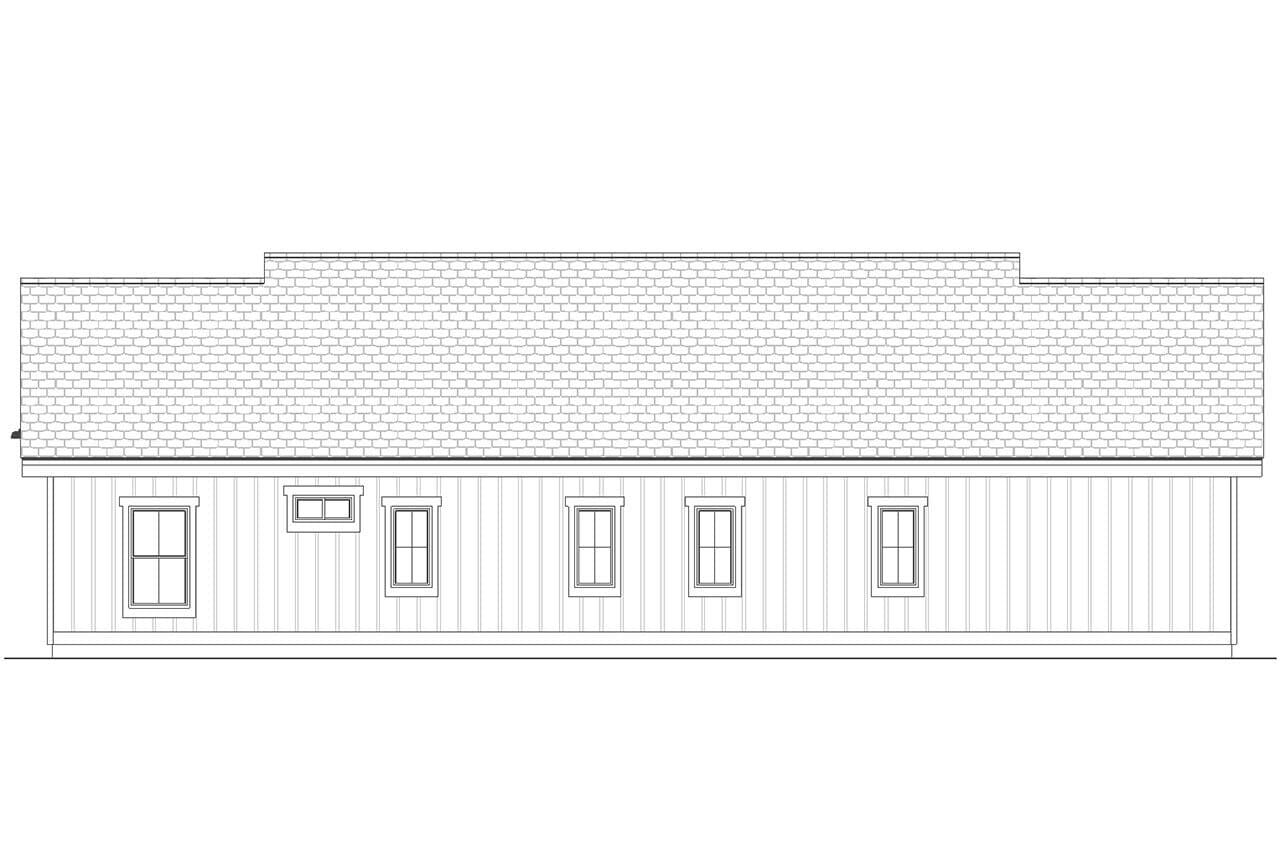 Home Plan Rear Elevation of this 3-Bedroom,1856 Sq Ft Plan -177-1085