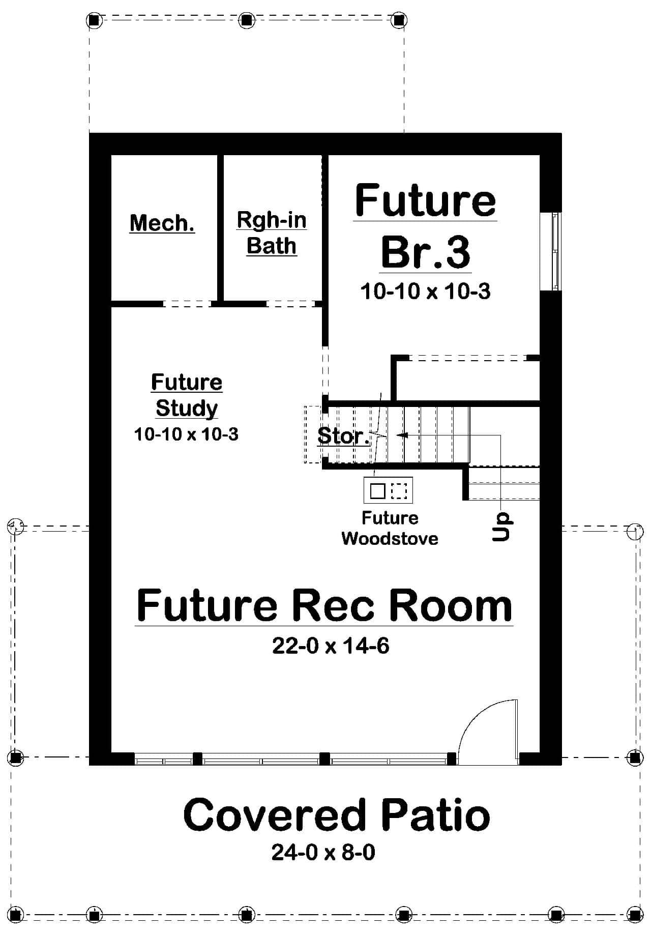 Basement of Contemporary Plan #177-1086
