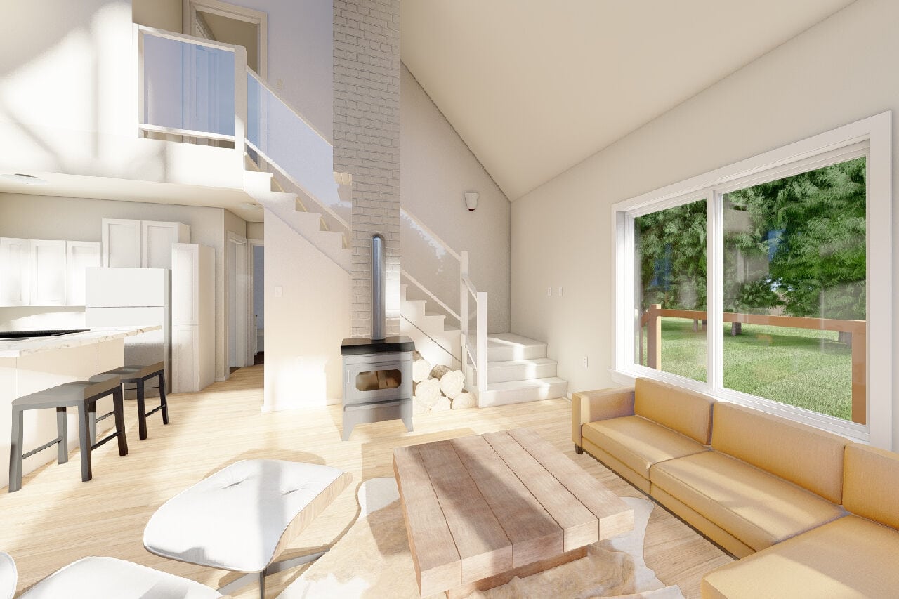 Living Room of this 2-Bedroom,1139 Sq Ft Plan -177-1086