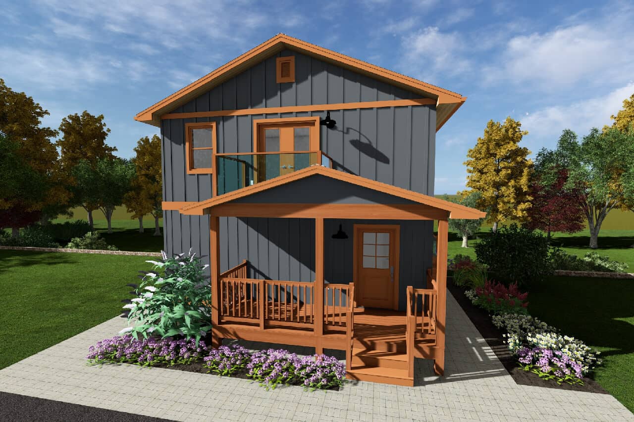 Rear View of this 2-Bedroom,1139 Sq Ft Plan -177-1086