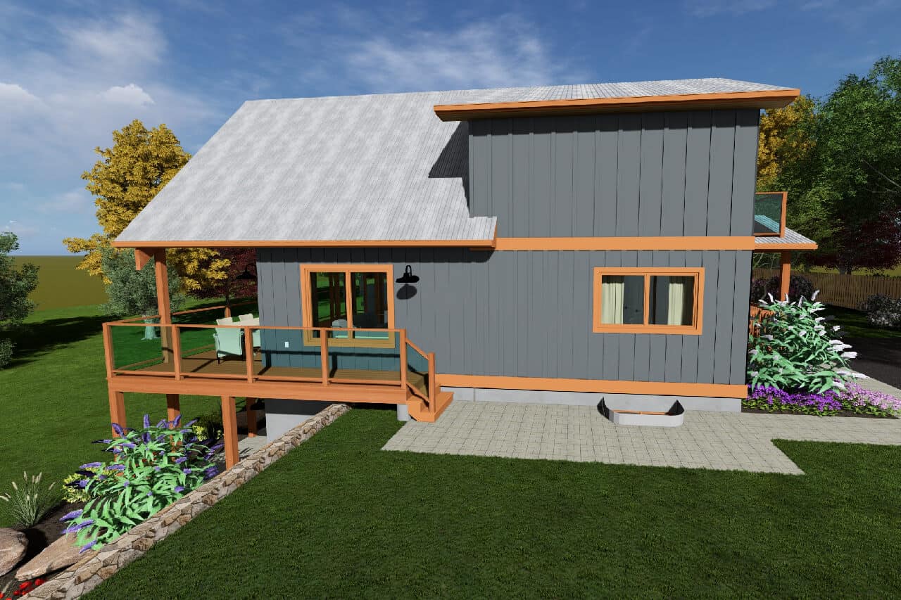 Right Side View of this 2-Bedroom,1139 Sq Ft Plan -177-1086
