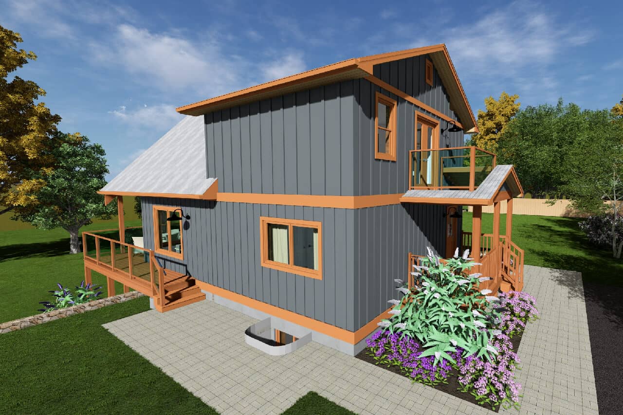 Rear View of this 2-Bedroom,1139 Sq Ft Plan -177-1086