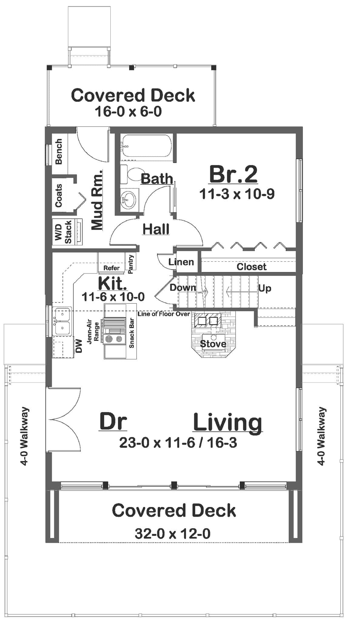Main Level of Country Plan #177-1087