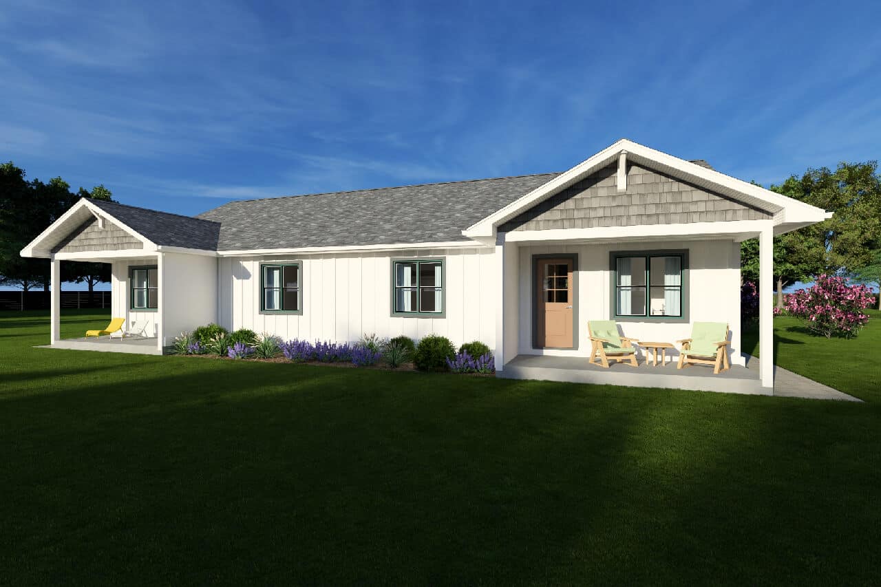 Rear View of this 4-Bedroom,2160 Sq Ft Plan -177-1088